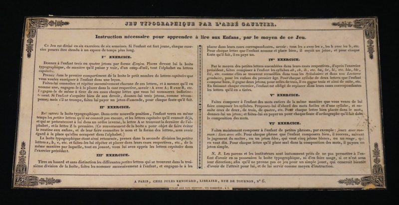 Jeu typographique pour apprendre à lire aux enfans