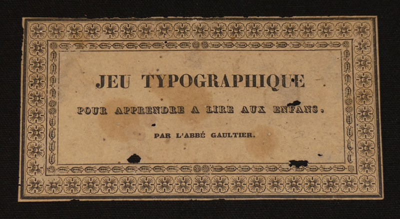 Jeu typographique pour apprendre à lire aux enfans