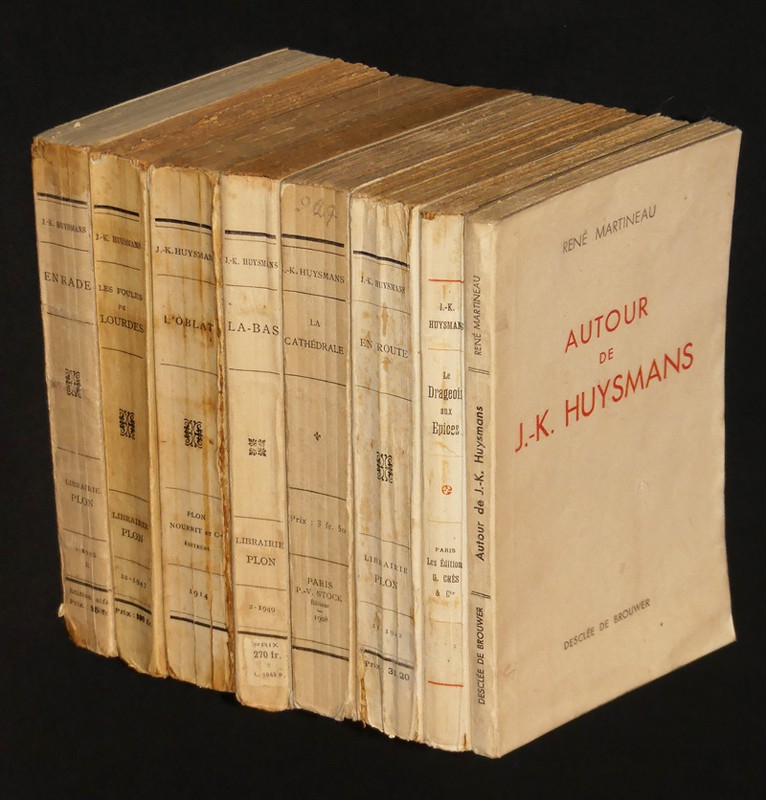 Lot de huit livres de et autour de Huysmans