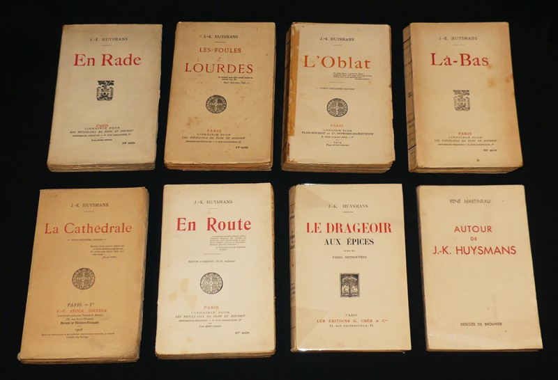 Lot de huit livres de et autour de Huysmans