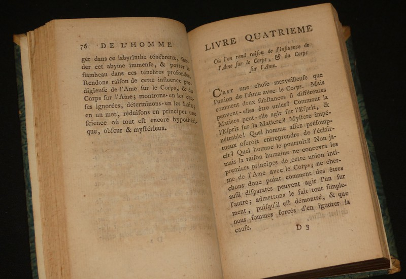 De l'Homme ou des principes et des loix de l'influence de l'âme sur le corps, et du coprs sur l'âme (2 tomes)