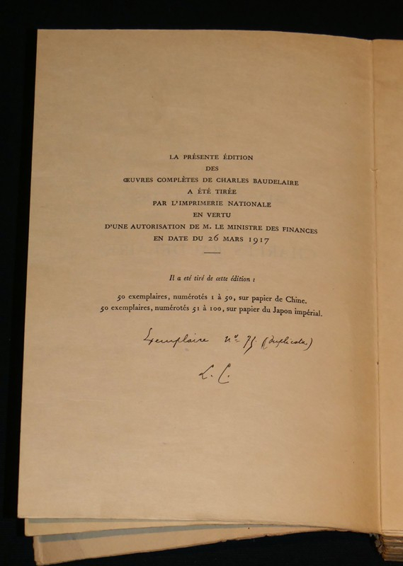 Les fleurs du mal, les épaves notices, notes et éclaircissements de M. Jacques Crépet