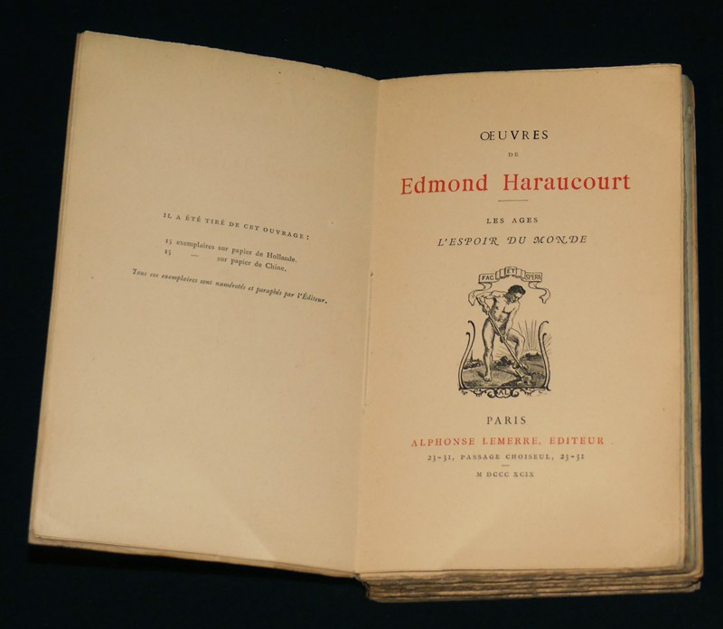 Oeuvres de Edmond Haraucourt : les âges, l'espoir du monde