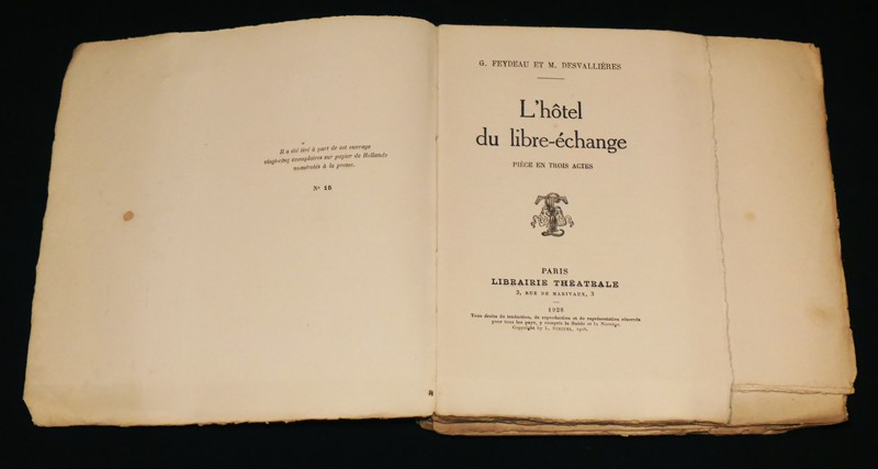 L'hôtel du Libre-Echange, pièces en trois actes