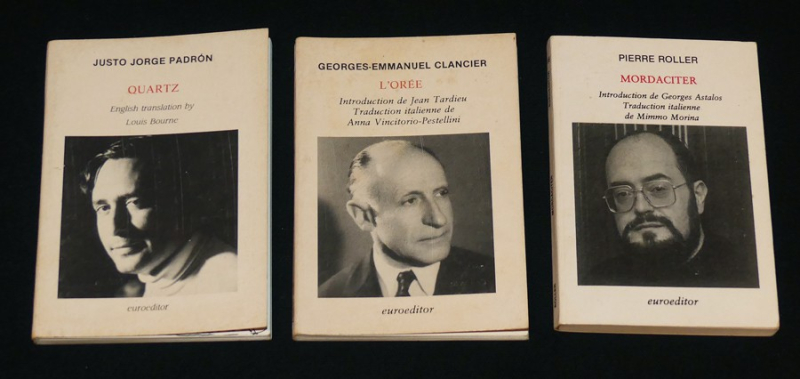 Trois volumes de la collection de Poésie des éditions internationales Euroeditor