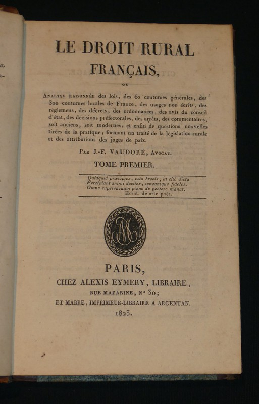 Le droit rural français (tome 1)