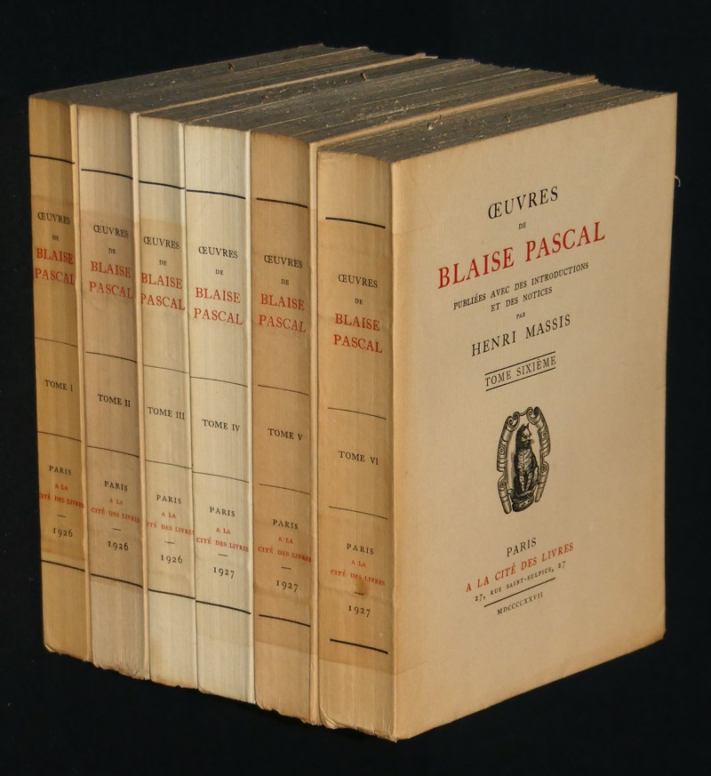 Oeuvres de Blaise Pascal (6 volumes)