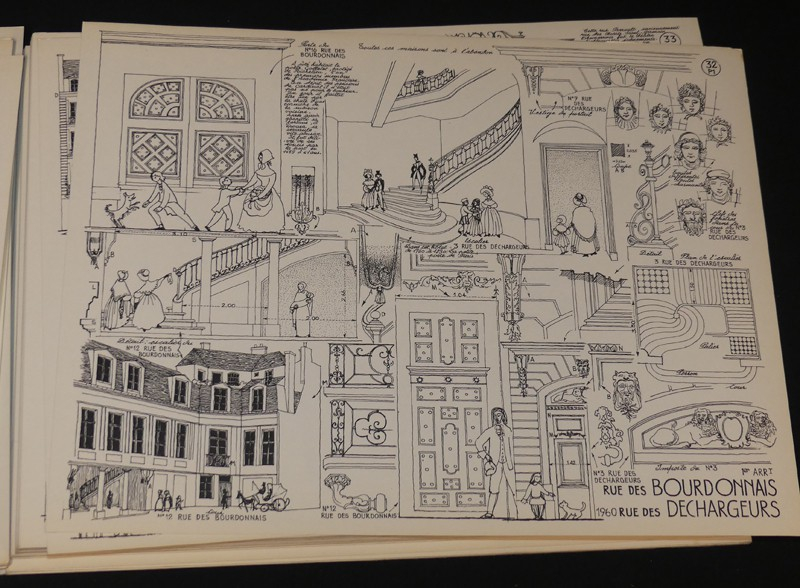 Albert Laprade Croquis Paris, Quartiers du Centre, Les Halles, le Marais
