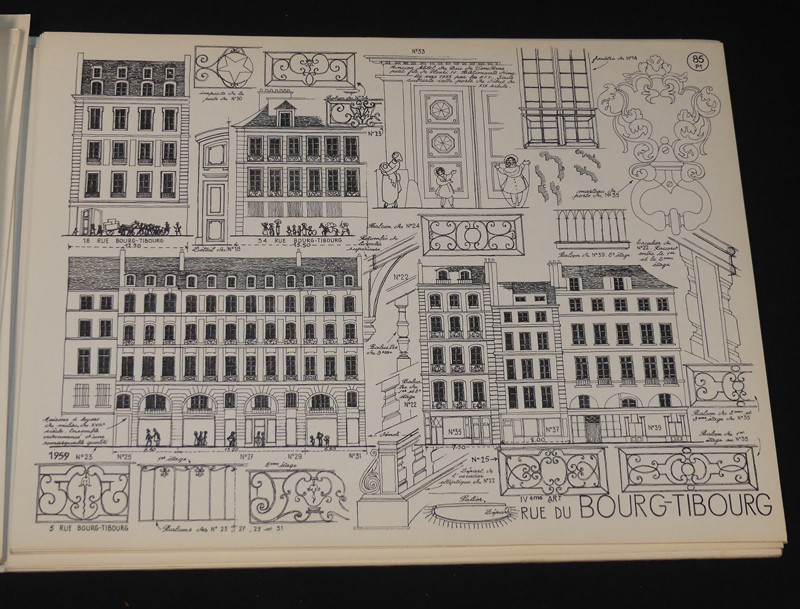 Albert Laprade Croquis Paris, Quartiers du Centre, Les Halles, le Marais