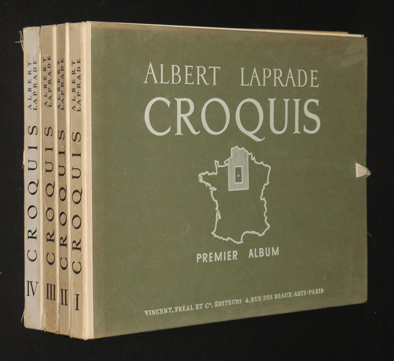 Albert Laprade Croquis,  4 albums sur la France, Nord, Est, Sud, Centre