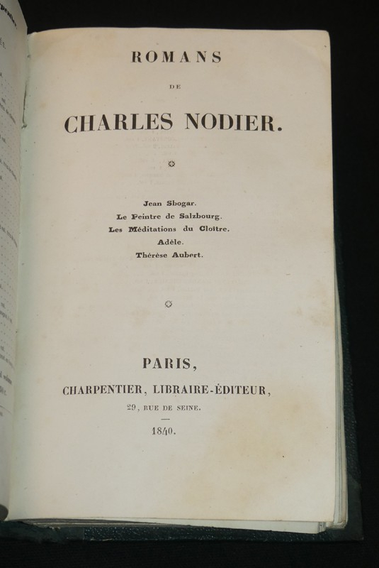 Nouvelles et Romans de Charles Nodier