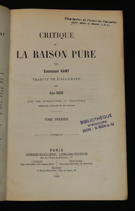 Critique de la raison pure