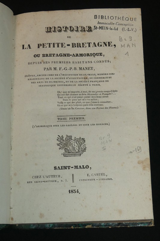 Histoire de la Petite-Bretagne, ou Bretagne-Armorique, depuis ses premiers habitans connus (Tomes 1 et 2)