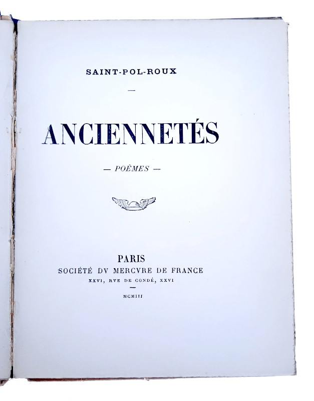 Anciennetés - poèmes -
