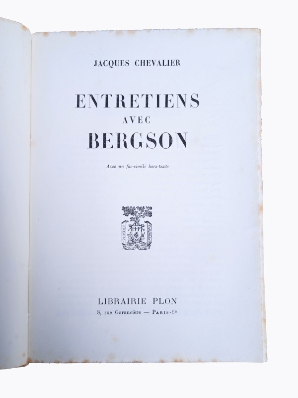 Entretiens avec Bergson